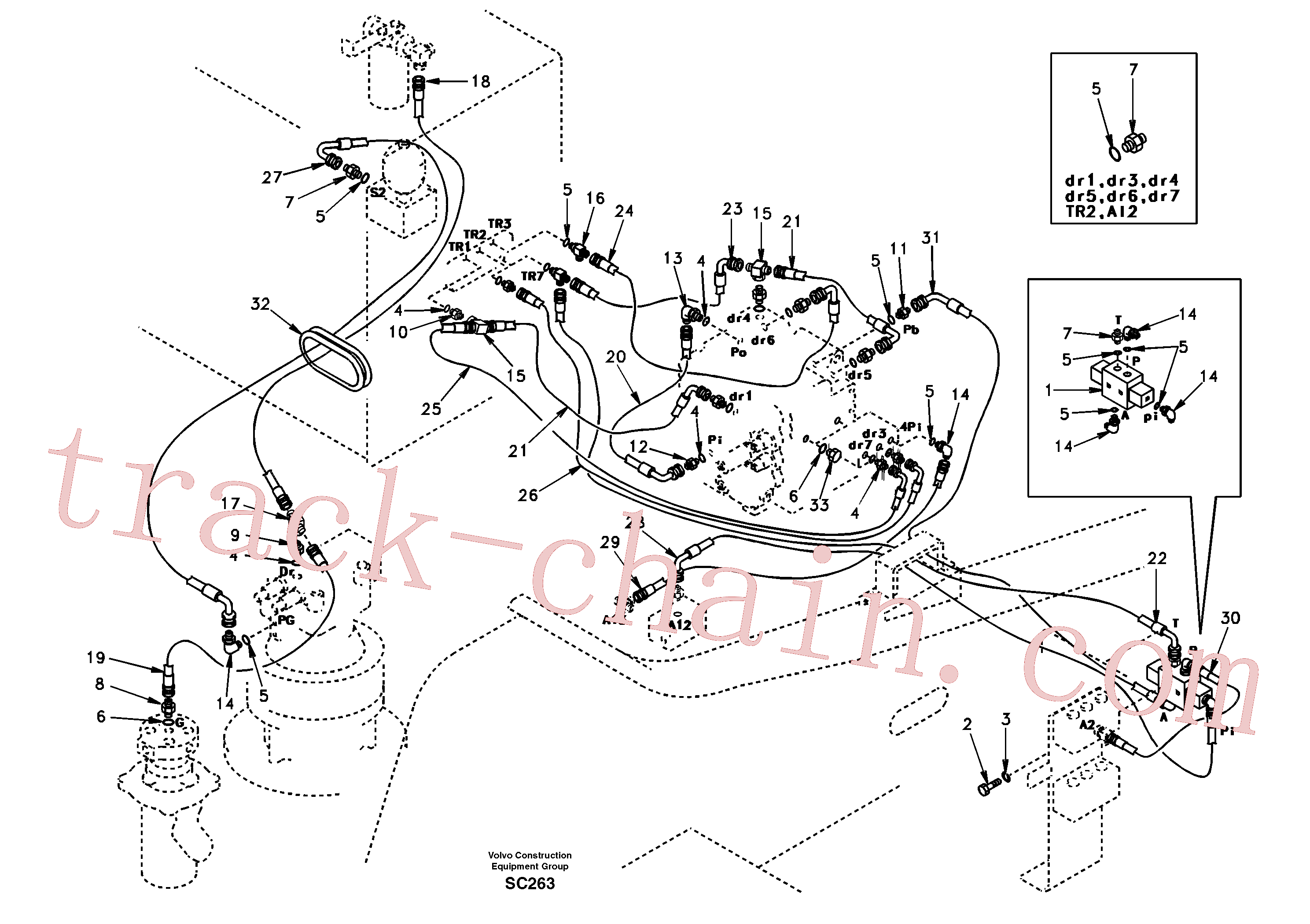 SA9451-02315 for Volvo Servo hydraulics, return line tank(SC263 assembly)