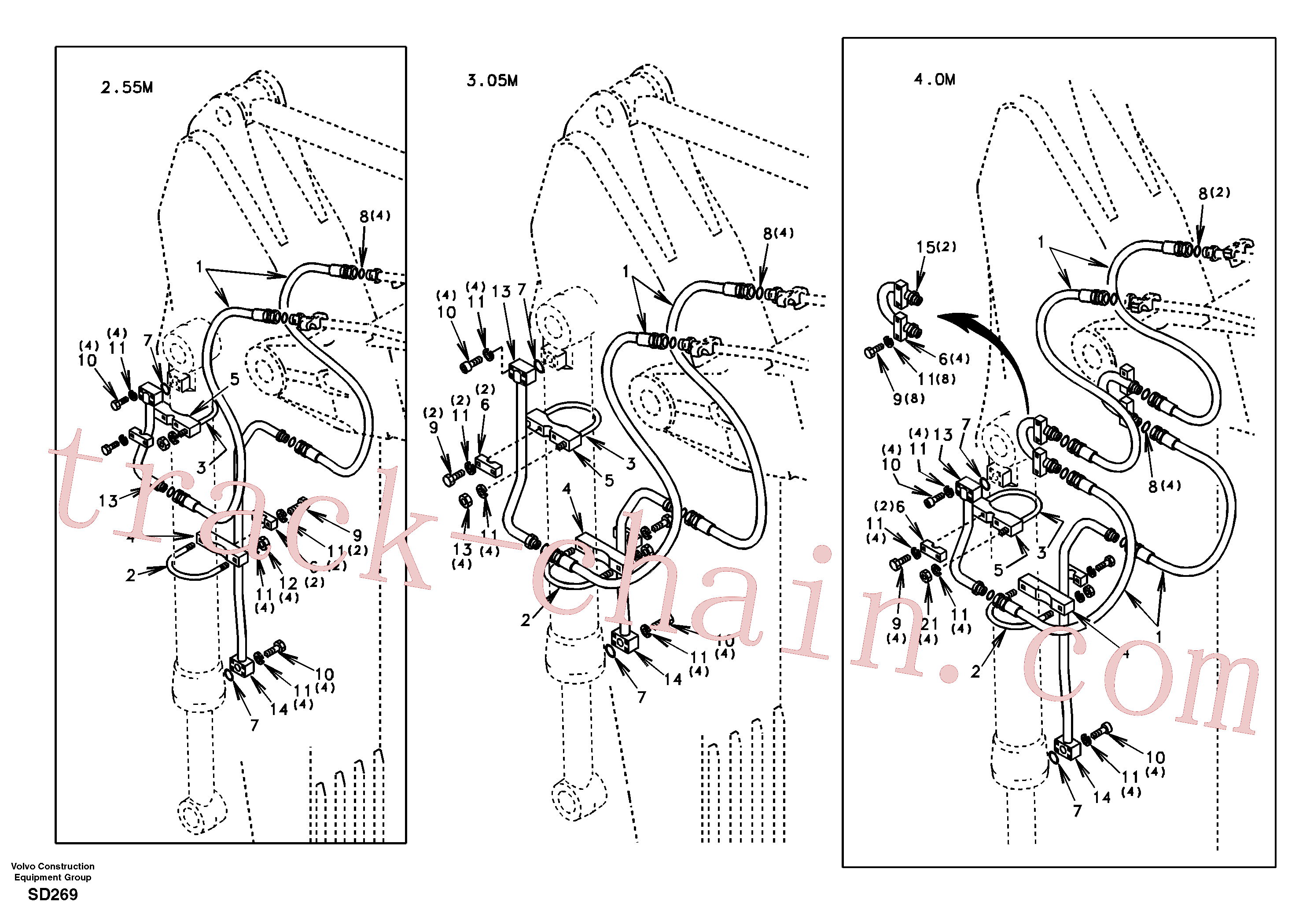 SA1074-05080 for Volvo Working hydraulic, dipper arm(SD269 assembly)