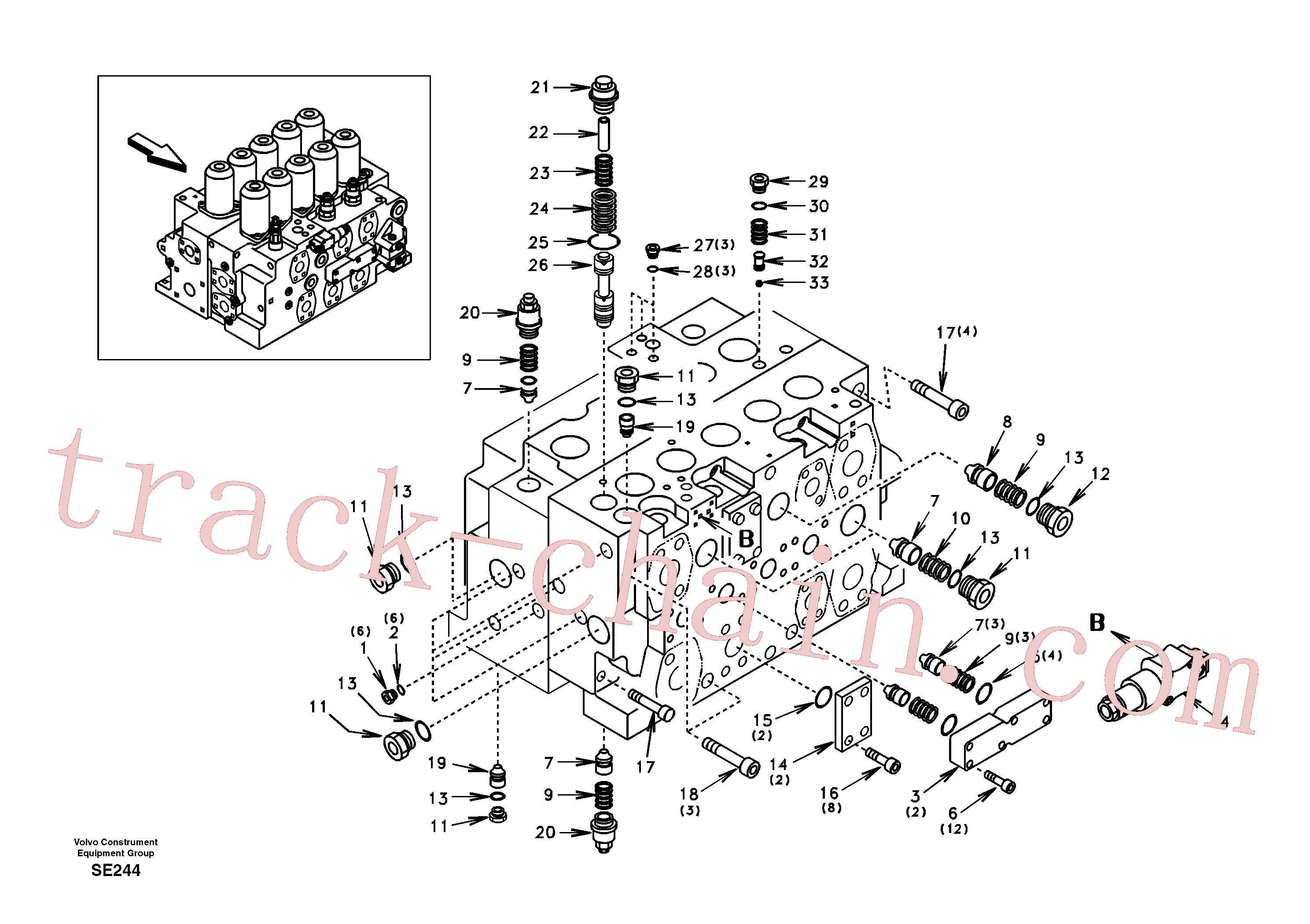 VOE14502388 for Volvo Control valve with fitting parts.(SE244 assembly)