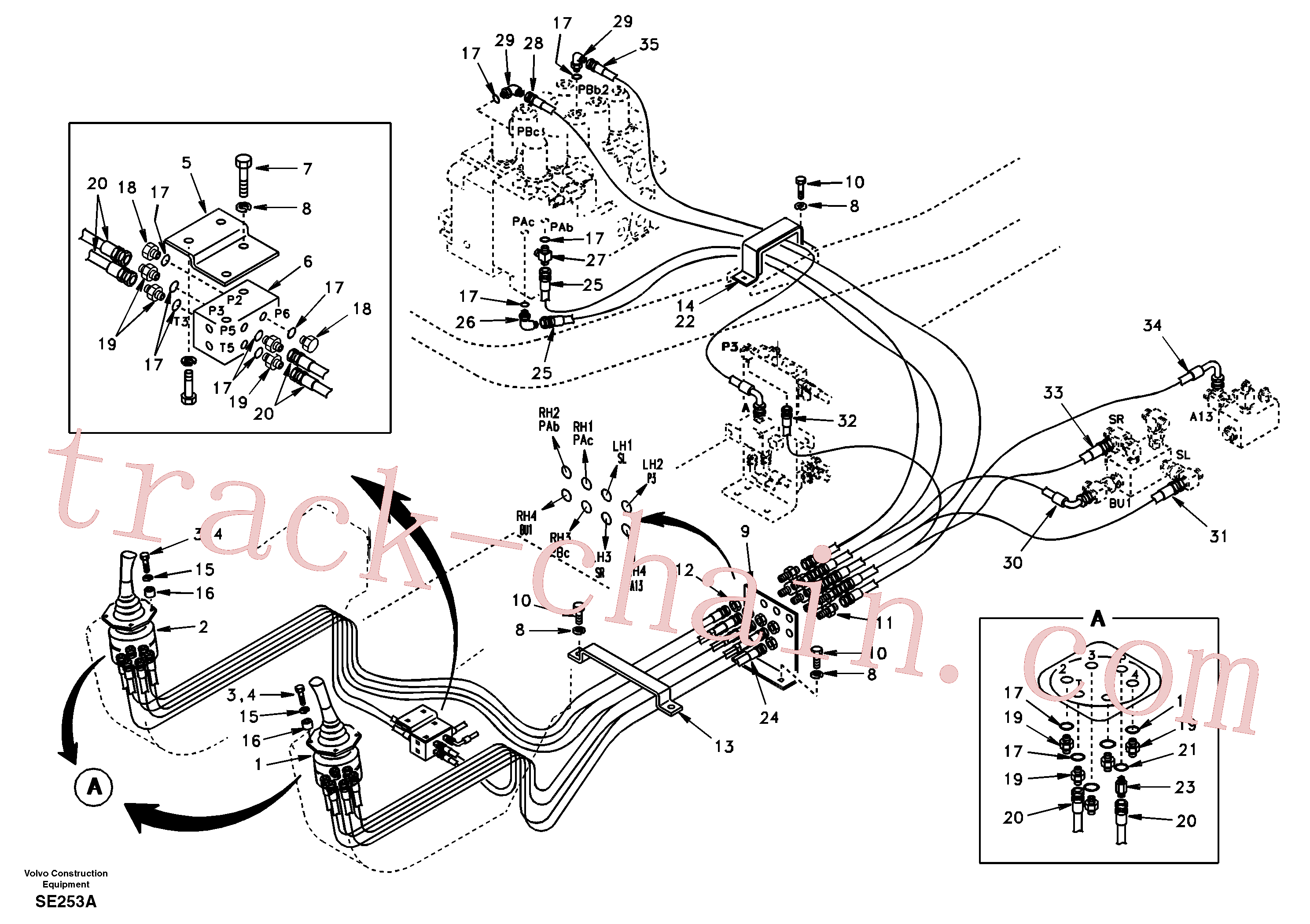 SA9451-03318 for Volvo Servo system, control valve to remote control valve(SE253A assembly)