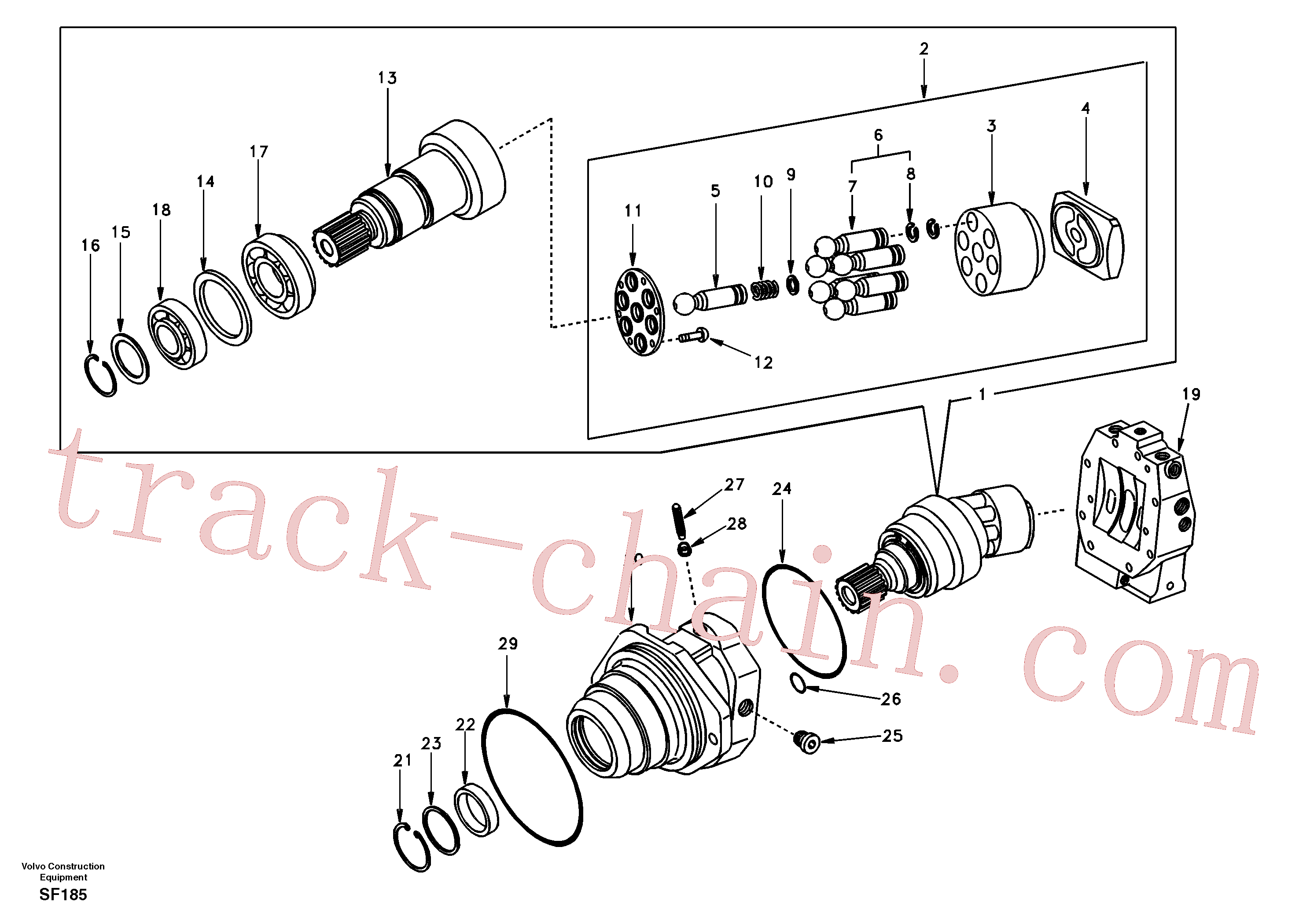 SA8230-29920 for Volvo Travel motor(SF185 assembly)