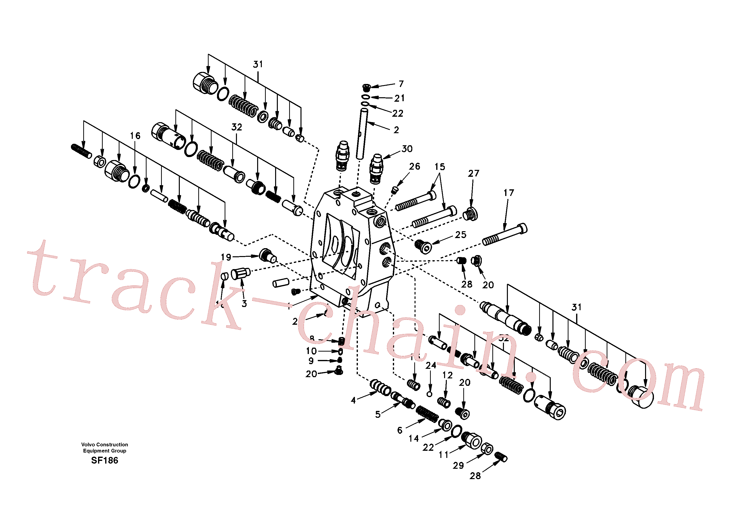 SA8230-34560 for Volvo Control valve, travel motor(SF186 assembly)