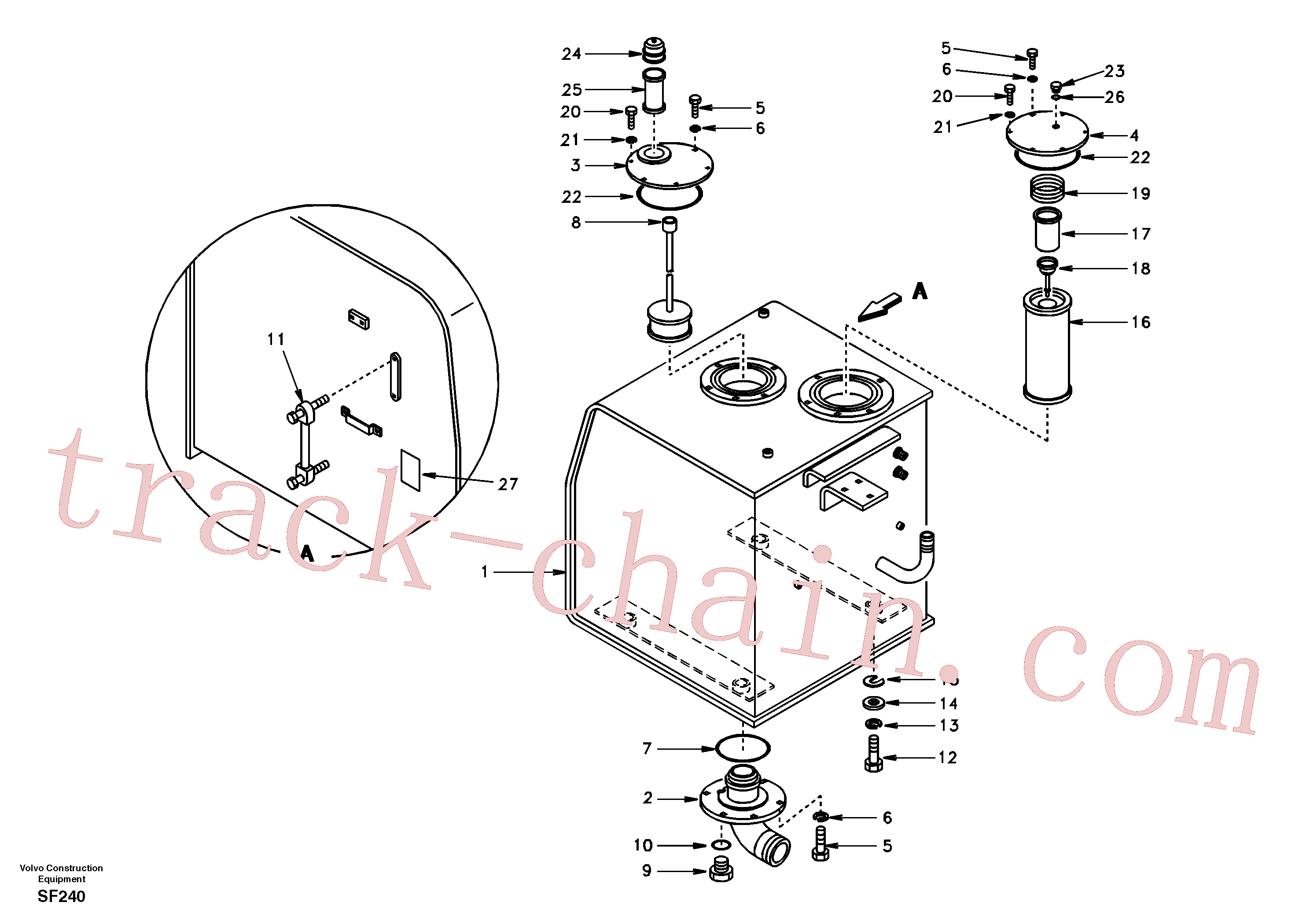 SA1041-00740 for Volvo Hydraulic oil tank(SF240 assembly)