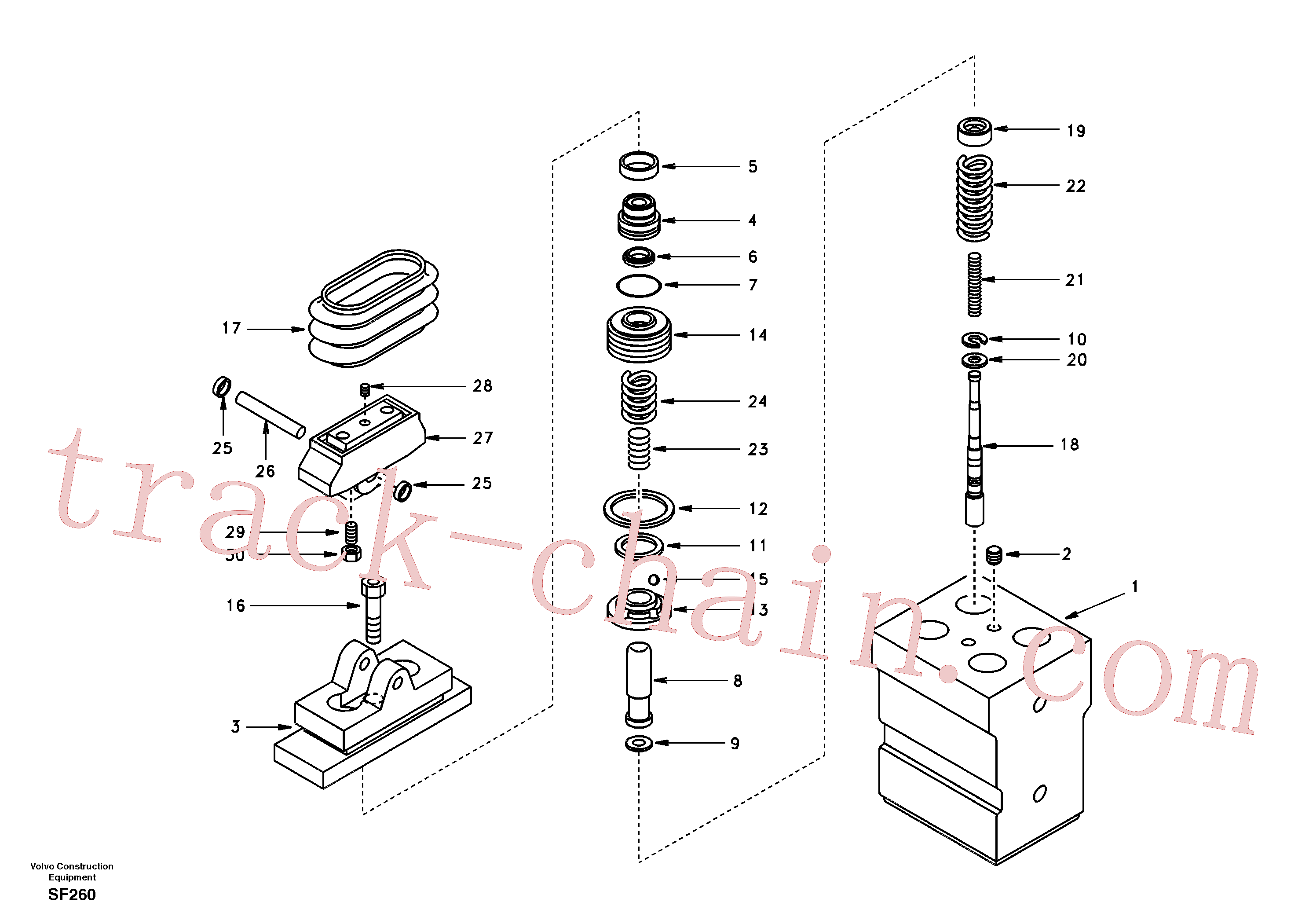 SA8230-27590 for Volvo Remote control valve pedal, travel motor(SF260 assembly)