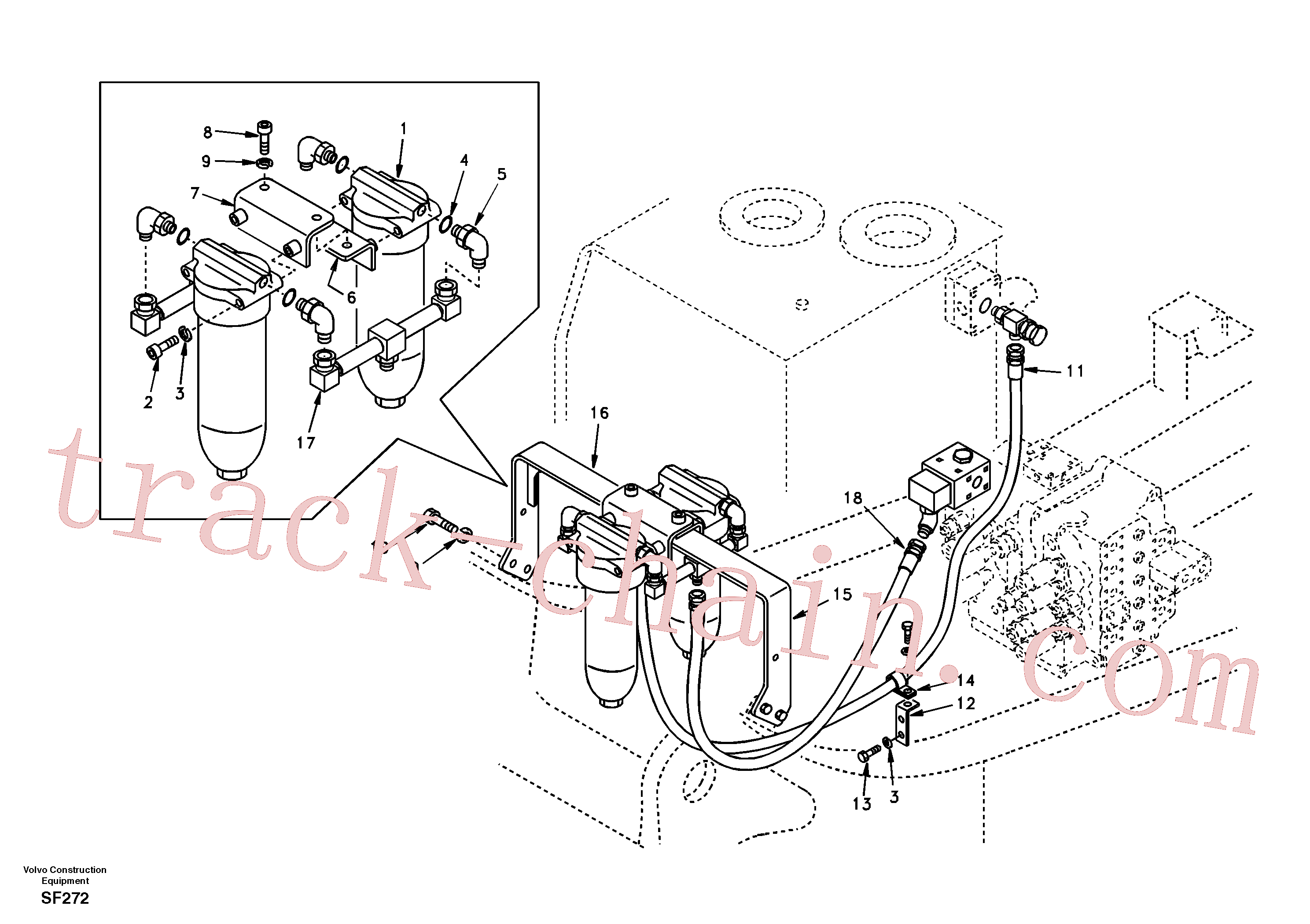 SA9315-14801 for Volvo Working hydraulic, hammer and shear for return filter(SF272 assembly)