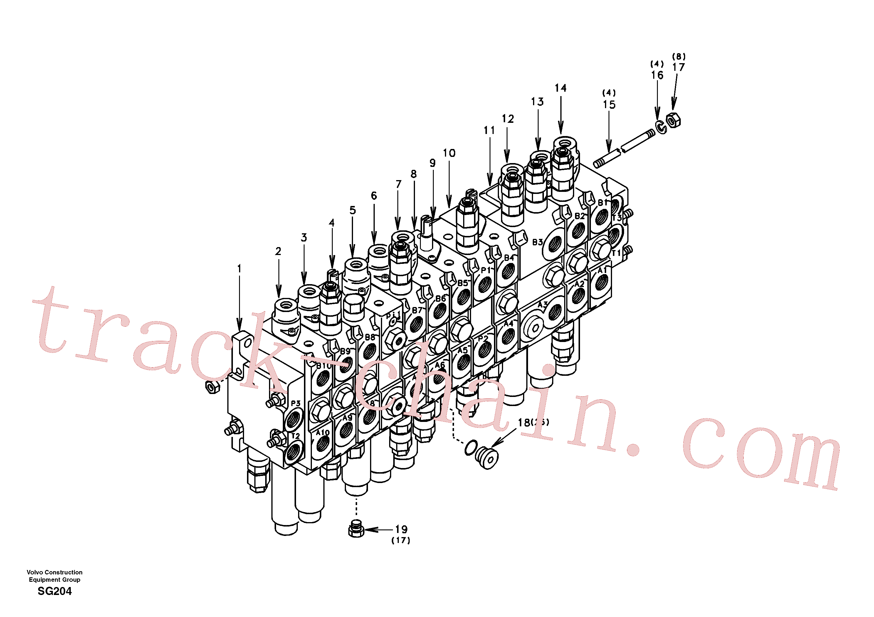 SA7250-21753 for Volvo Control valve with fitting parts.(SG204 assembly)