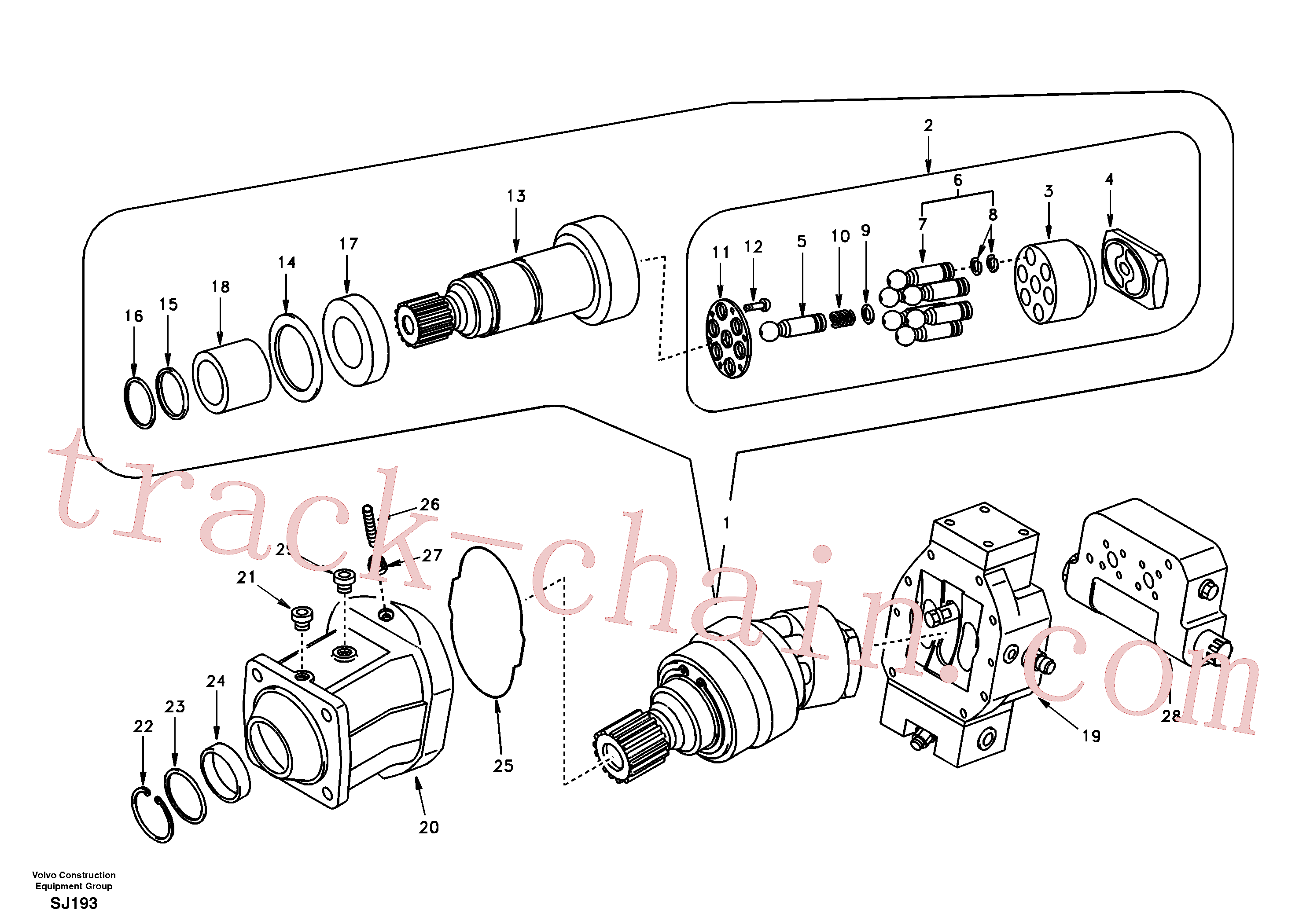 SA8230-29920 for Volvo Travel motor(SJ193 assembly)