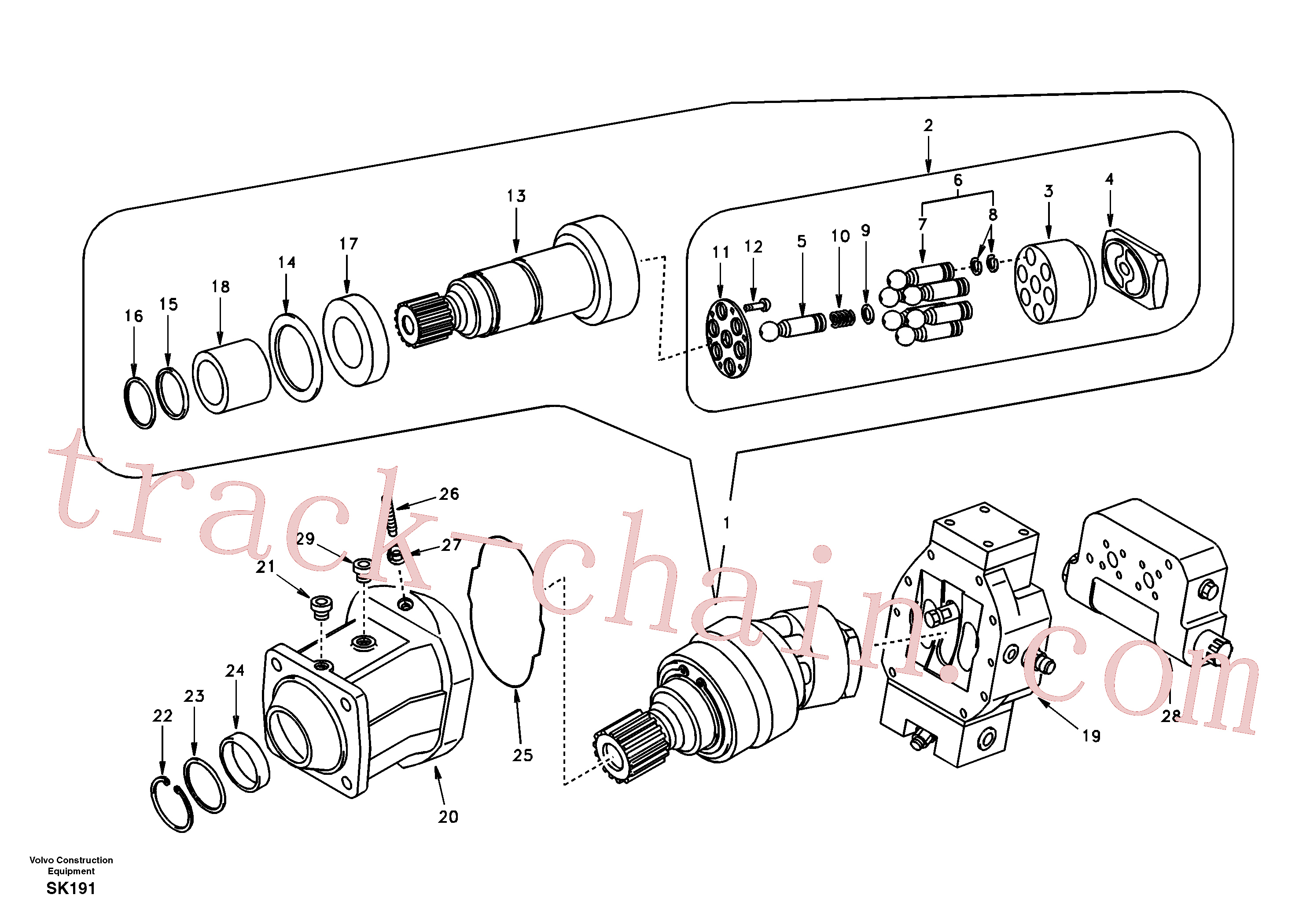 SA8230-29920 for Volvo Travel motor(SK191 assembly)