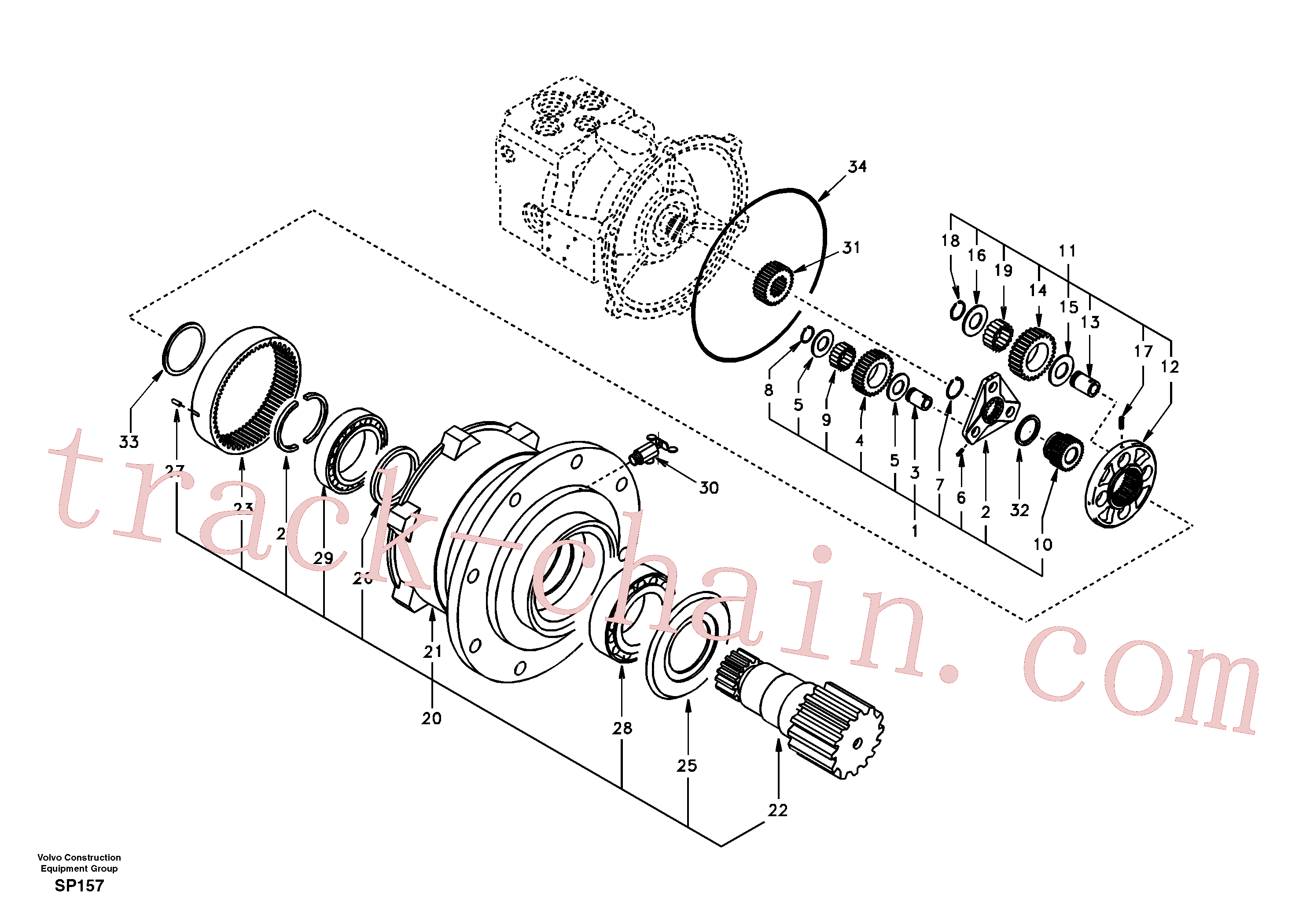 SA14504975 for Volvo Swing gearbox(SP157 assembly)