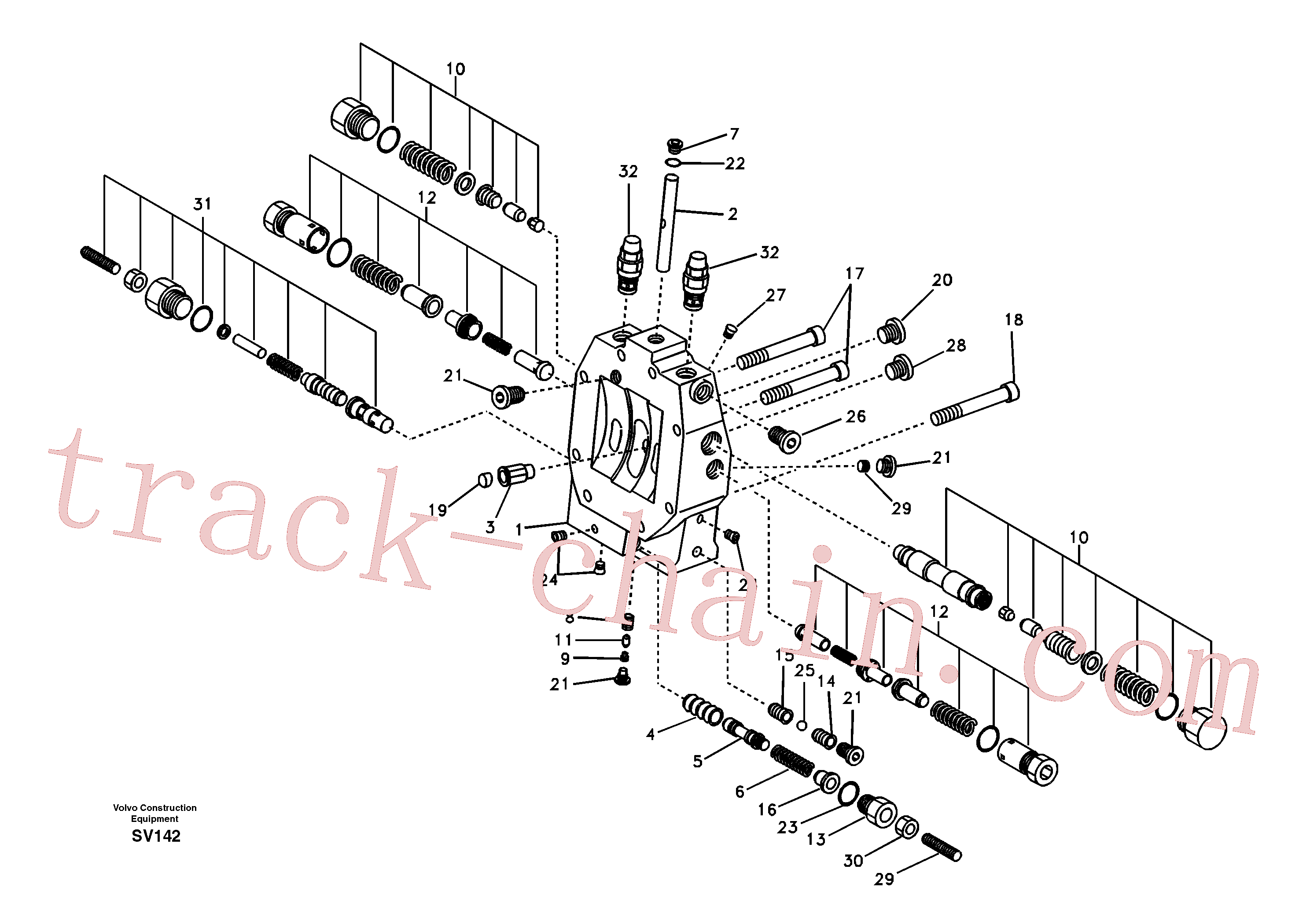 SA8230-34560 for Volvo Control valve, travel motor(SV142 assembly)