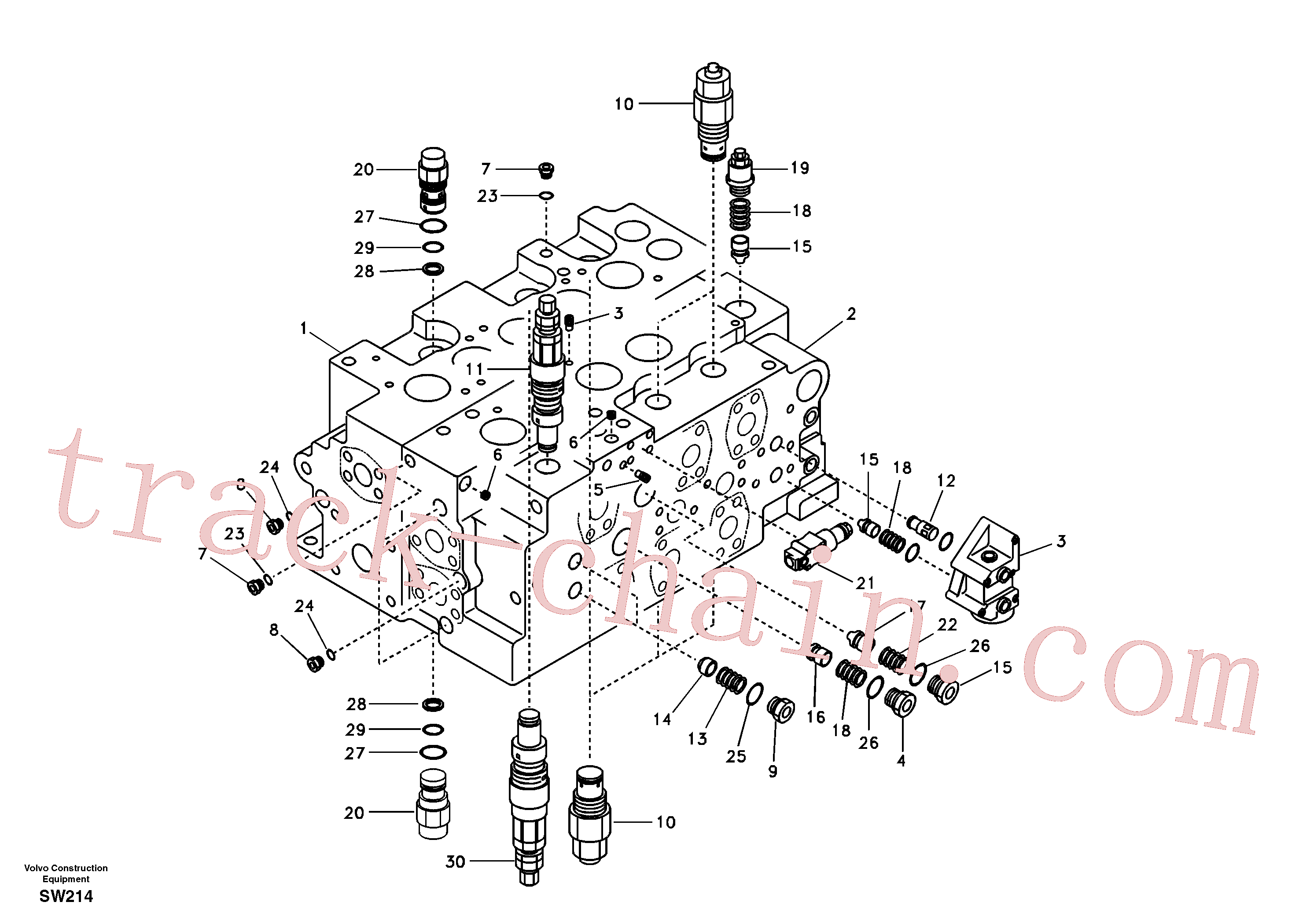 VOE14502373 for Volvo Main control valve, relief valve and boom holding(SW214 assembly)