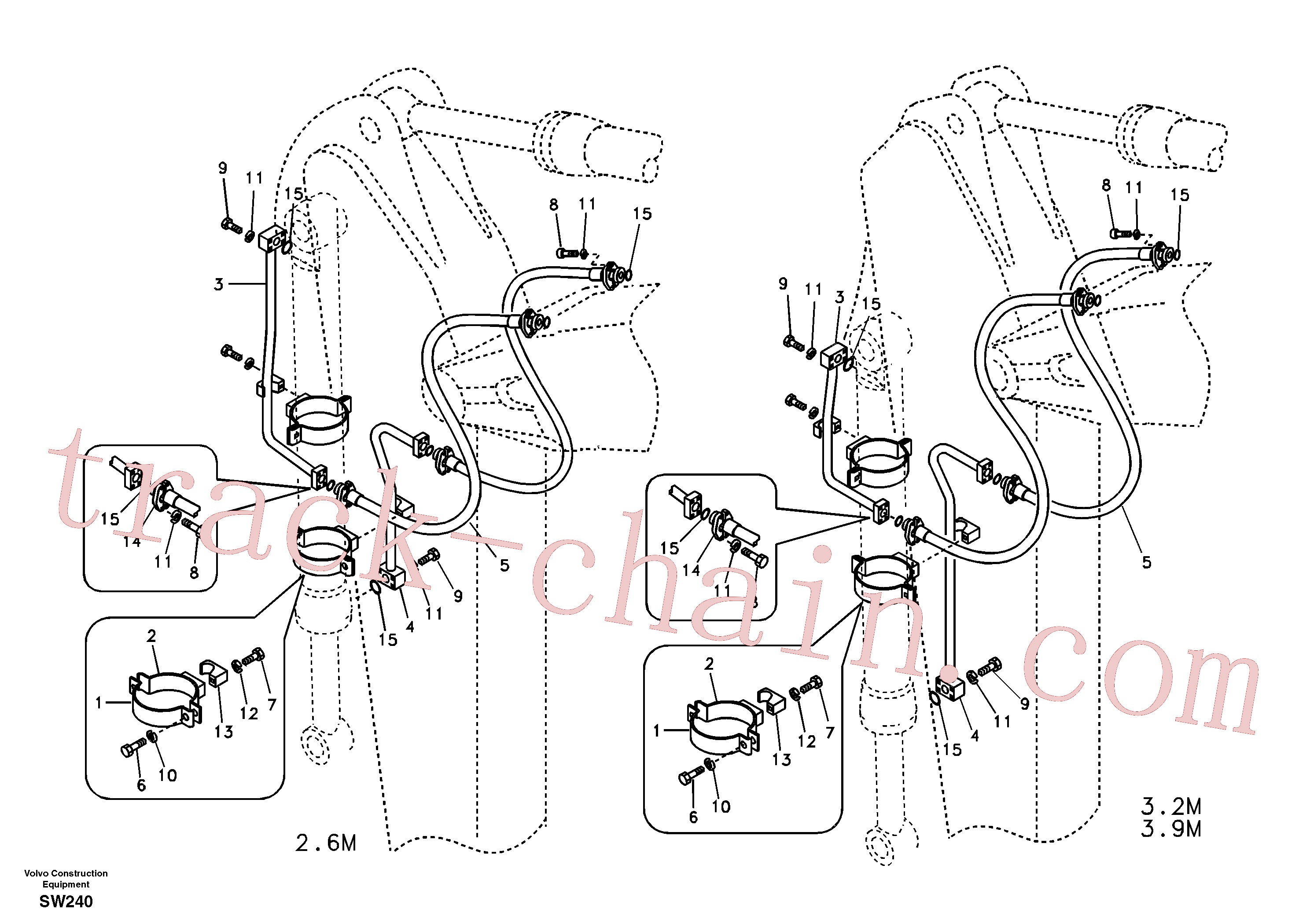 VOE14675465 for Volvo Working hydraulic, bucket cylinder on dipper arm(SW240 assembly)