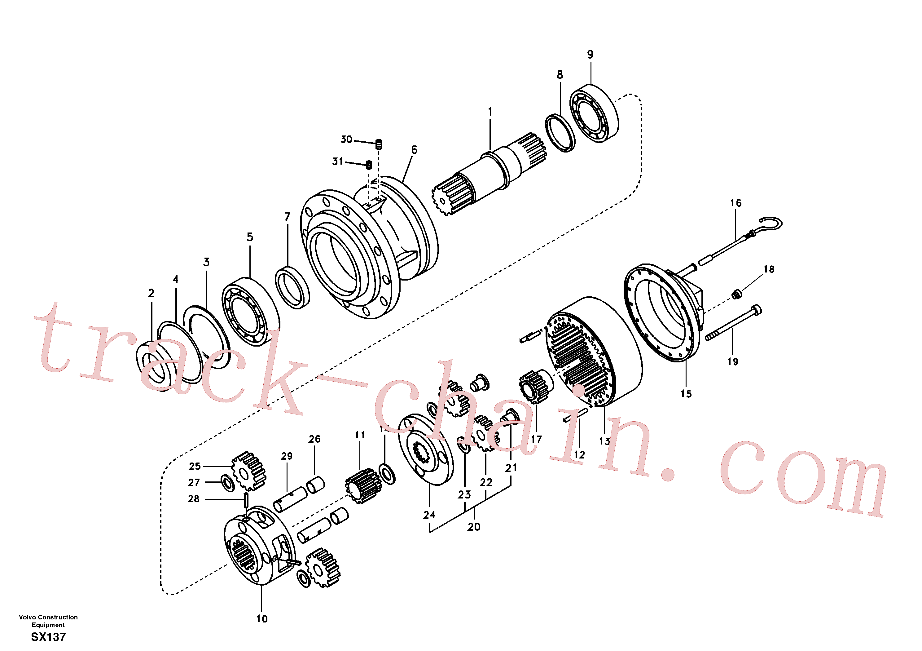 SA8230-22670 for Volvo Swing gearbox(SX137 assembly)