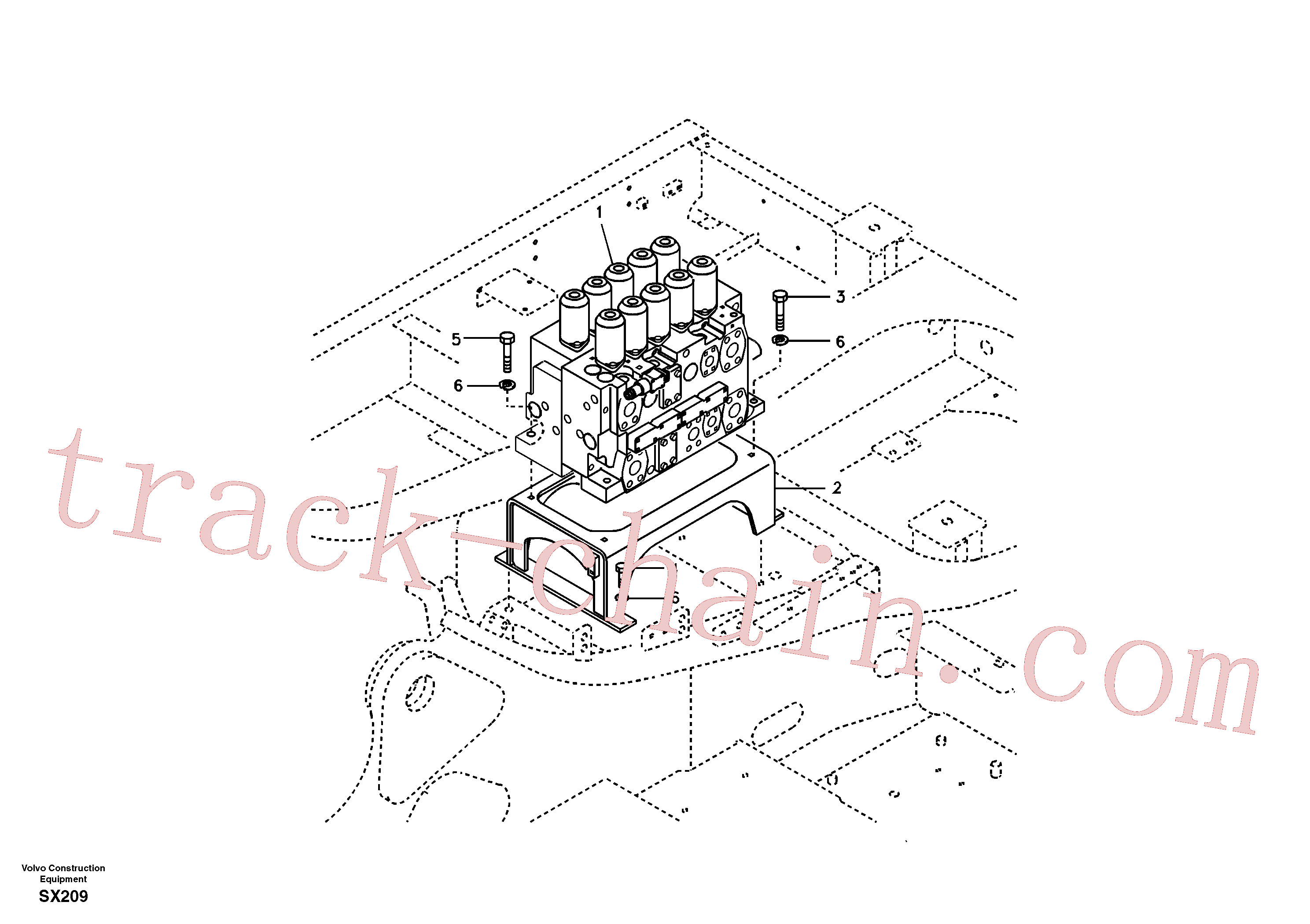 VOE14543536 for Volvo Control valve with fitting parts.(SX209 assembly)