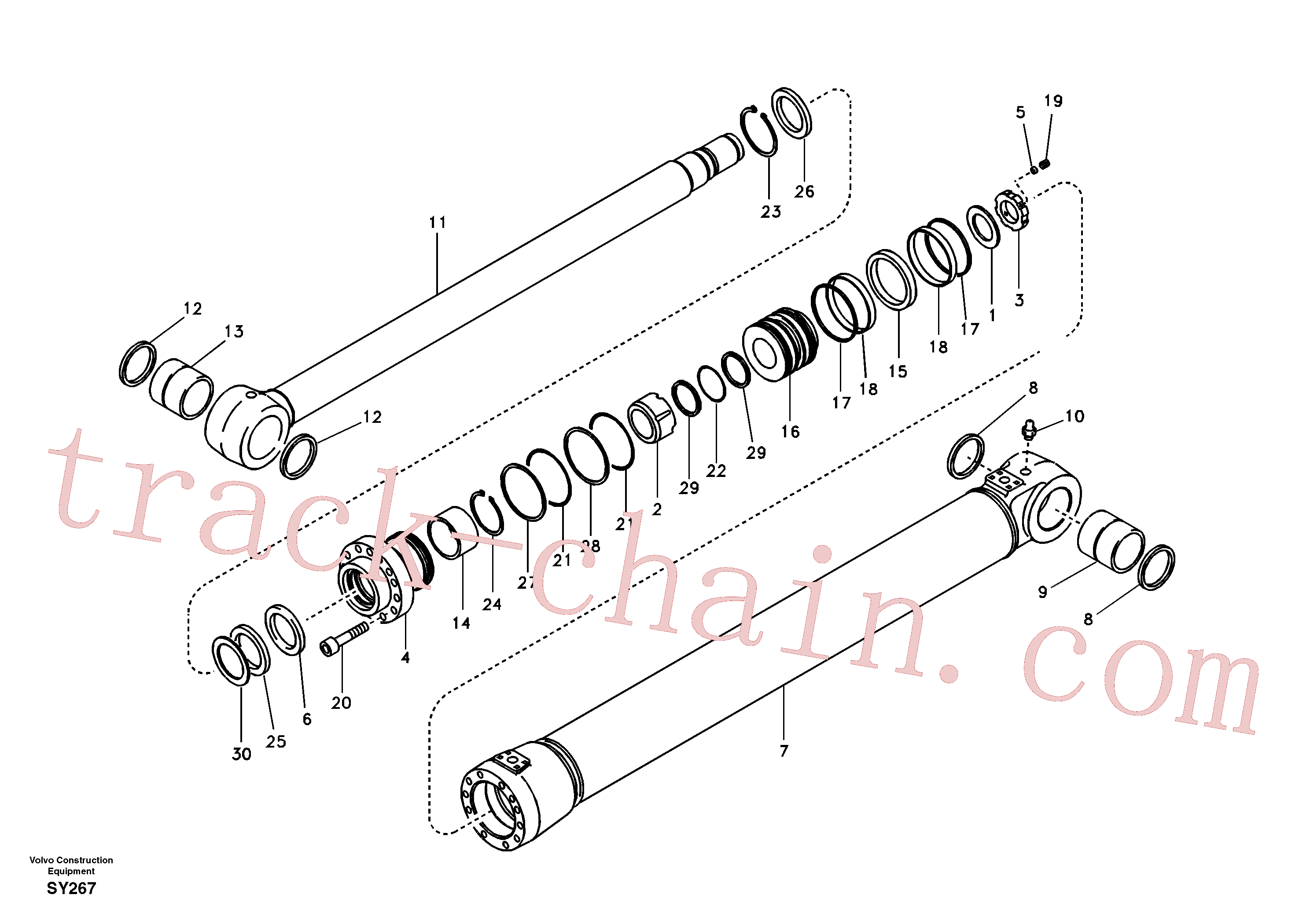 VOE14727024 for Volvo Boom cylinder(SY267 assembly)