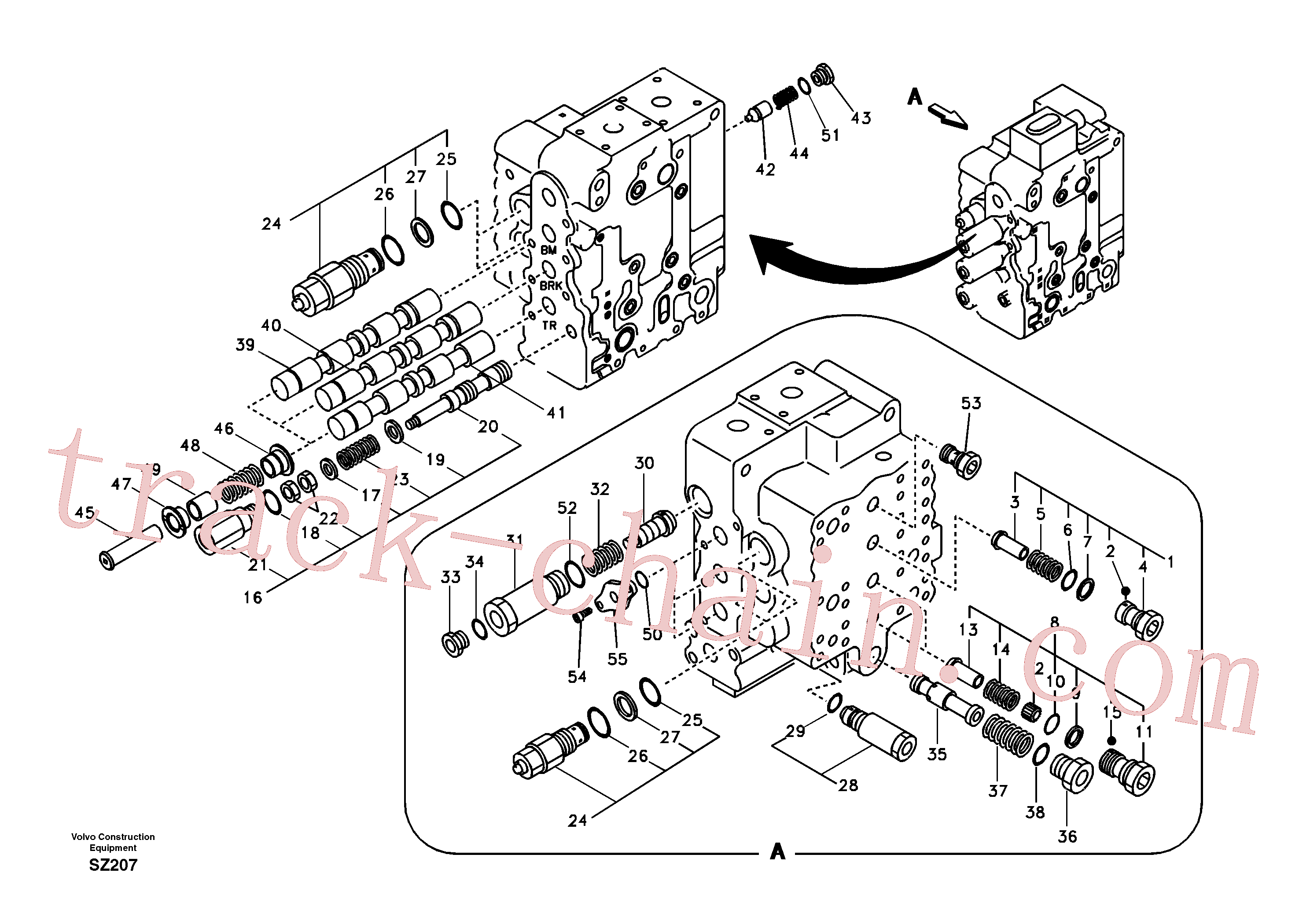 SA7273-10300 for Volvo Main control valve, boom and bucket and travel Rh(SZ207 assembly)