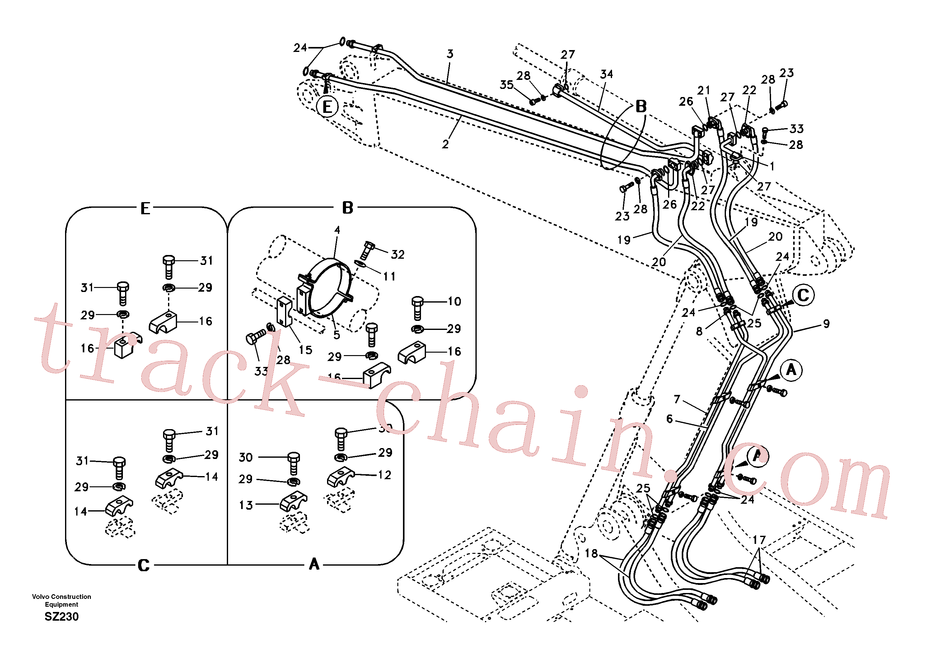 VOE14511548 for Volvo Working hydraulic, dipper arm cylinder on adjustable boom(SZ230 assembly)