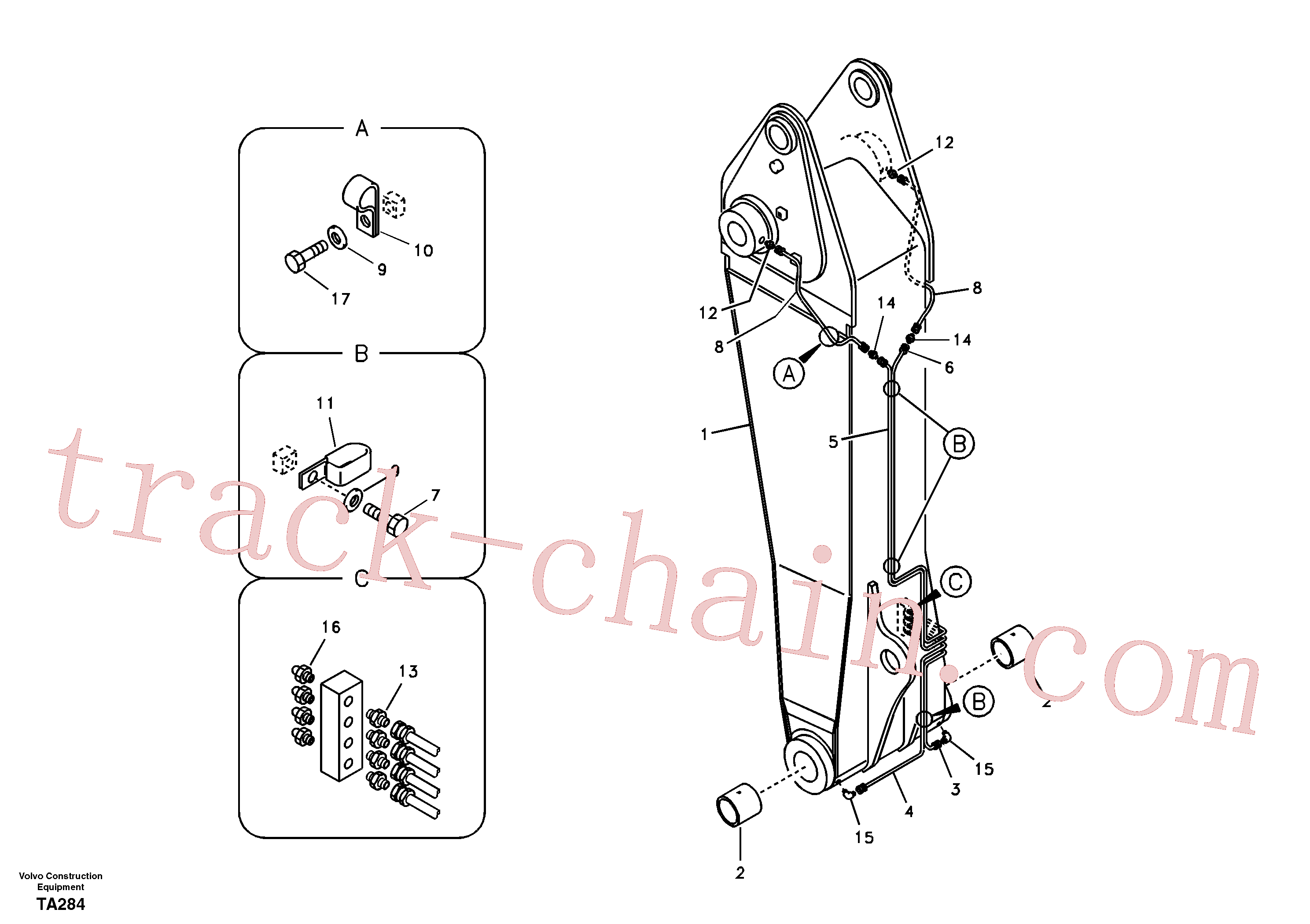 VOE14512977 Pipe for Volvo Excavator Parts